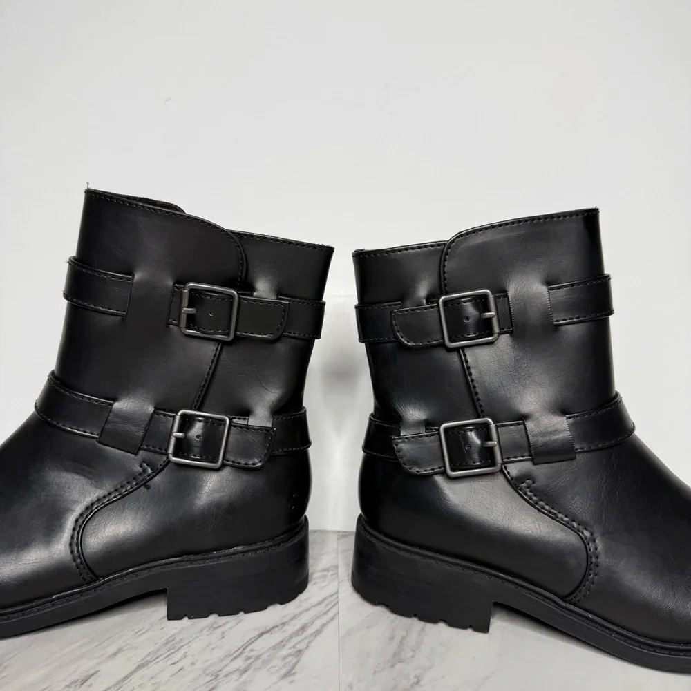 BOC Black Buckle Moto Boot 8M